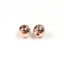 Metalized Plastic Smooth Bead with Large Hole - Round 10MM  COPPER COATED