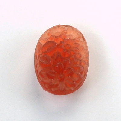 Plastic Flat Back Stone - Flower Oval 25x18MM MATE CORNELIAN