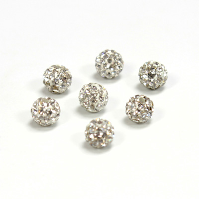 Rhinestone Bead Pave with 1.0MM Hole Metal Base Round 06MM CRYSTAL