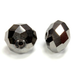 Chinese Cut Crystal Bead - Rondelle 09x12MM HEMATITE