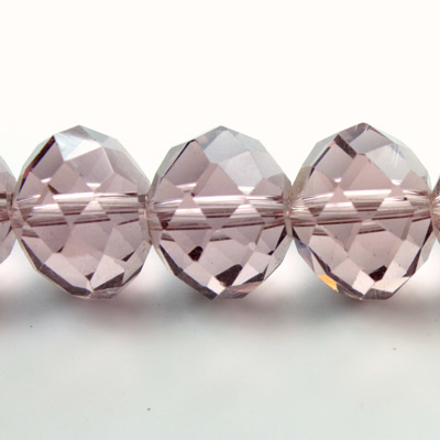 Chinese Cut Crystal Bead - Rondelle 10x14MM LT AMETHYST