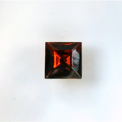 Glass Point Back Foiled Tin Table Cut (TTC) Stone - Square 10x10MM SMOKE TOPAZ