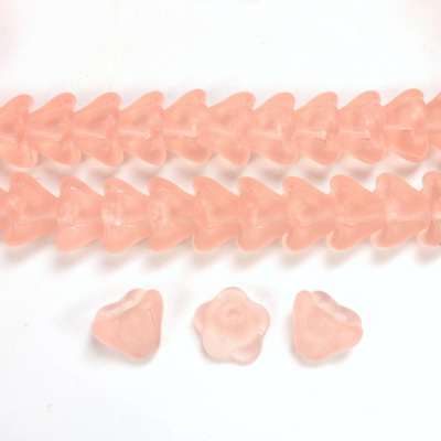 Czech Pressed Glass Bead - Tulip 06x8MM MATTE ROSALINE