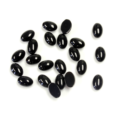 Gemstone Cabochon - Oval 06x5MM BLACK ONYX