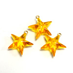 Plastic Pendant - Star with Brass Loop 13MM TOPAZ