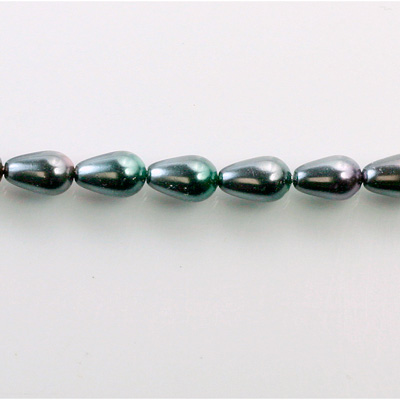 Czech Glass Pearl Bead - Pear 09x6MM BLACK TAHITI 89031