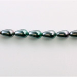 Czech Glass Pearl Bead - Pear 09x6MM BLACK TAHITI 89031