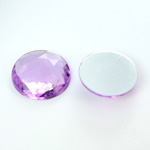 Plastic Flat Back Foiled Rauten Rose Rhinestone - Round 20MM LT AMETHYST