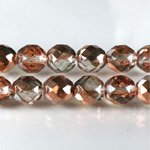 Czech Glass Fire Polish Bead - Round 10MM 1/2 Coated CRYSTAL/COPPER