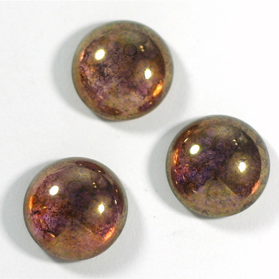 Glass Medium Dome Coated Cabochon - Round 18MM LUSTER TAUPE