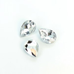 Plastic Point Back Foiled Stone - Pear 14x10MM CRYSTAL