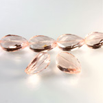 Chinese Cut Crystal Bead - Oval Twist 21x13MM ROSE