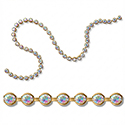 Preciosa MAXIMA Crystal Bezel Chain - PP24 (SS12)  CRYSTAL AB-RAW BRASS