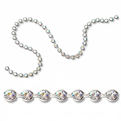 Preciosa MAXIMA Crystal Bezel Chain - PP24 (SS12)  CRYSTAL AB-SILVER plated on Brass
