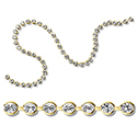 Preciosa MAXIMA Crystal Bezel Chain - PP24 (SS12)  CRYSTAL-GOLD plated on Brass