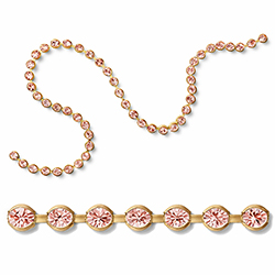 Preciosa MAXIMA Crystal Bezel Chain - PP24 (SS12)  VINTAGE ROSE-RAW BRASS