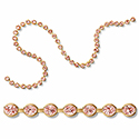 Preciosa MAXIMA Crystal Bezel Chain - PP24 (SS12)  VINTAGE ROSE-RAW BRASS