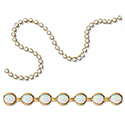 Preciosa MAXIMA Crystal Bezel Chain - PP24 (SS12)  WHITE OPAL-RAW BRASS
