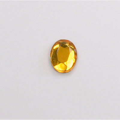 Glass Flat Back Rose Cut Faceted Foiled Stone - Oval 10x8MM TOPAZ