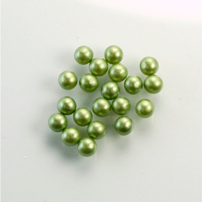 Czech Glass Pearl No-Hole Ball - 4MM DARK OLIVE 70458
