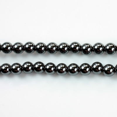 Gemstone Bead - Smooth Round 1.5MM Diameter Hole 06MM HEMATITE