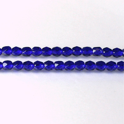 Czech Glass Fire Polish Bead - Round 04MM COBALT