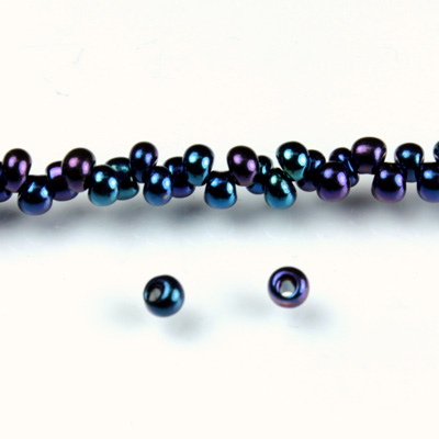 Preciosa Czech Glass Drop Seed Bead - 8/0 IRIS BLUE 59135