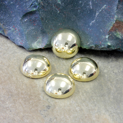 Plastic Flat Back Metalized Cabochon - Round 12MM GOLD