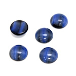 Glass Medium Dome Cabochon - Round 11MM TIGEREYE BLUE