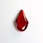 Plastic Pendant -Transparent Faceted Fancy 27x15MM ORIENTAL RUBY