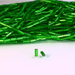 Preciosa Czech Glass Bugle Bead with Square Hole - Size 2 EMERALD SL 57060