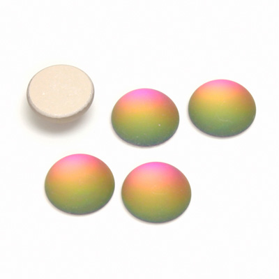 Glass Medium Dome Foiled Cabochon - Coated Round 11MM MATTE VITRAIL MED