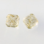 Plastic Bead - Smooth Flat Square 18x6MM GOLD DUST on CRYSTAL