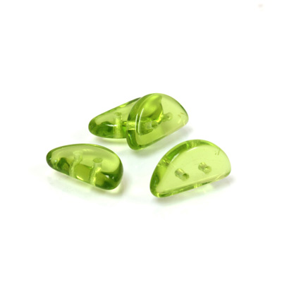 Czech Pressed Glass Bead - Half-Circle Rondelle 13x6MM OLIVINE