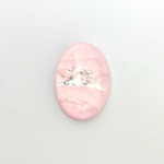 Plastic Flat Back Cabochon - Cracked Effect Oval 25x18MM PINK