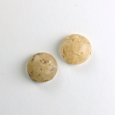 Plastic Flat Back Cabochon - Linen Quartz Color Round 14MM MATTE BEIGE