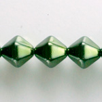 Czech Glass Pearl Bead - Hex/Lantern 12MM HUNTER GREEN 70958