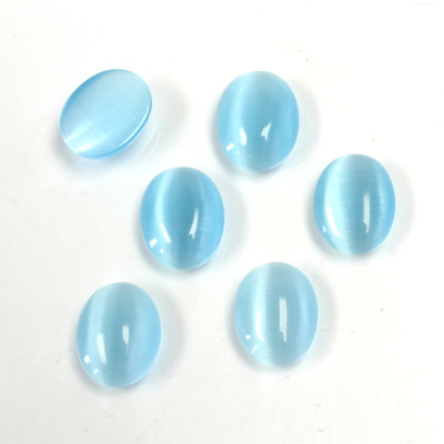 Fiber-Optic Cabochon - Oval 10x8MM CAT'S EYE AQUA