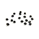 Glass Low Dome Buff Top Cabochon - Square 03x3MM JET