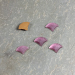 Glass Cabochon - Fan/Shell Shape 09x7MM MATTE AMETHYST Foiled