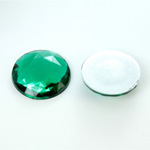 Plastic Flat Back Foiled Rauten Rose Rhinestone - Round 20MM EMERALD