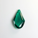 Plastic Pendant -Transparent Faceted Fancy 27x15MM EMERALD