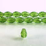 Czech Glass Fire Polish Bead - Pear 10x7MM OLIVINE