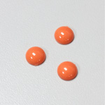 Plastic Flat Back Opaque Cabochon - Round 09MM BRIGHT TANGERINE