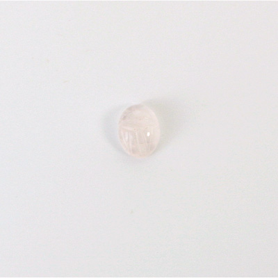 Gemstone Flat Back Carved Scarab 08x6MM ROSE QUARTZ