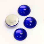 Plastic Flat Back Foiled Cabochon - Round 13MM SAPPHIRE