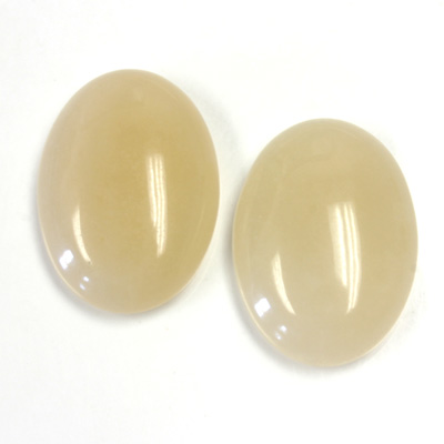 Gemstone Flat Back Cabochon - Oval 25x18MM QUARTZ DYED #05 BEIGE