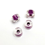 Plastic Bead - Color Lined Smooth Large Hole - Round 5x10MM CRYSTAL PURPLE LINE