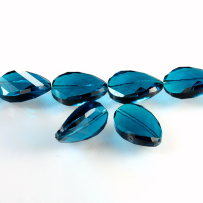 Chinese Cut Crystal Bead - Oval Twist 21x13MM TEAL
