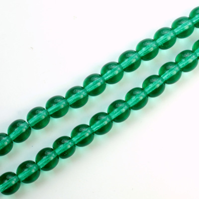 Czech Pressed Glass Bead - Smooth Round 06MM EMERALD